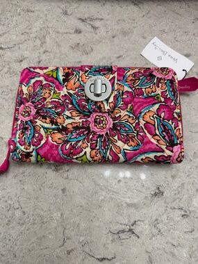Vera Bradley RFID Sunburst Floral Turnlock Wallet